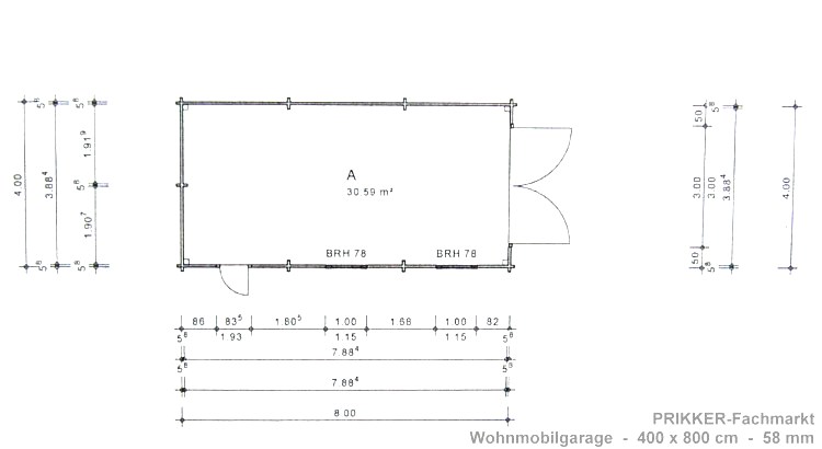 Blockhaus Garage für Wohnmobile - 400cm x 800cm, 58mm | eBay