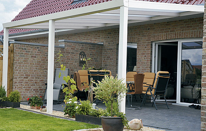 ALU Terrassen u00fcberdachung 800x350cm, wei u00df, Montagefertig ALU Terrassen u00fcberdachung 800x350cm, wei u00df, Montagefertig