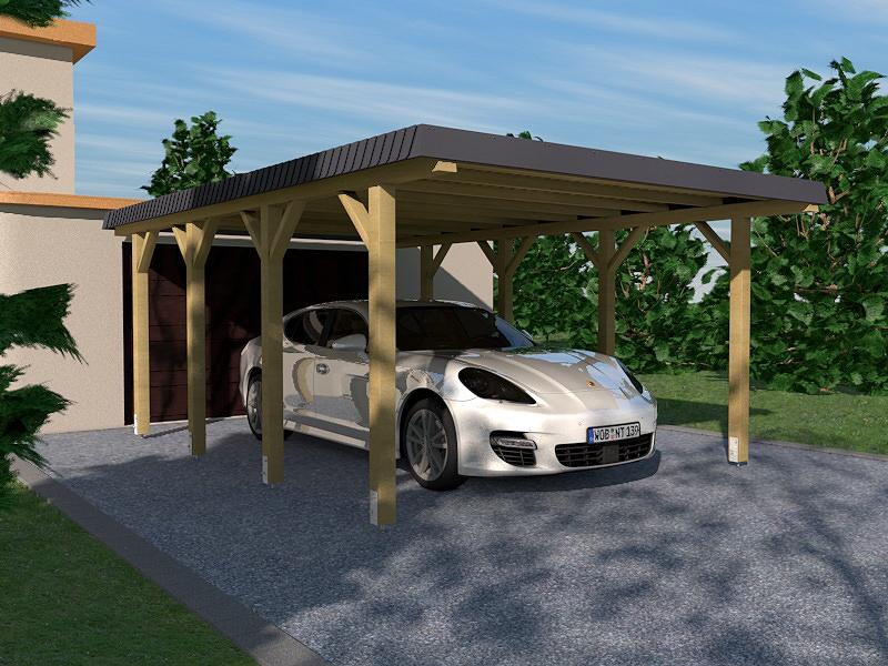 Carport Aus Leimholz HUNSRÜCK I Walmdach 340x600cm