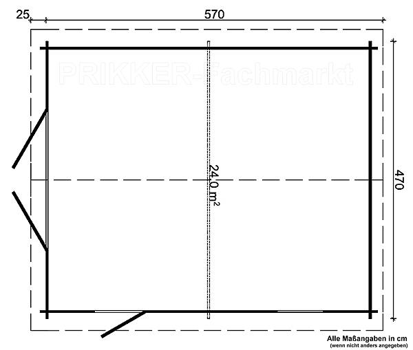 Garage Carport Autogarage Satteldachgarage Blockhaus 470 cm x 570 cm