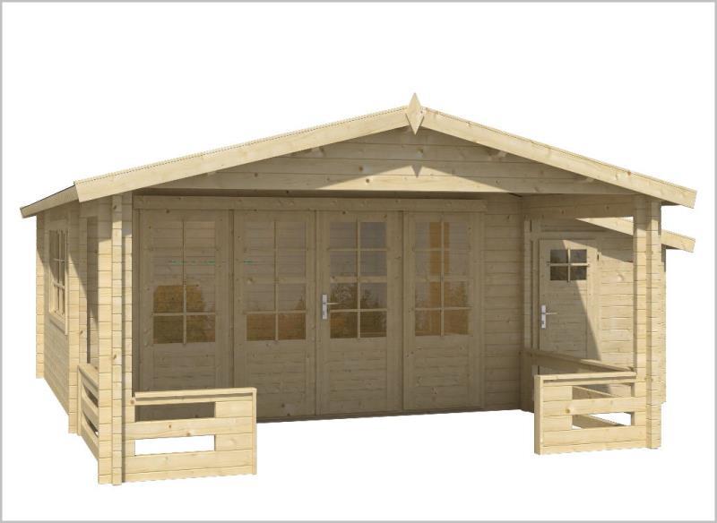 Blockhaus SOFIA 440 + 150 x 340cm + Veranda Gartenhaus 58mm Holzhaus ... Blockhaus SOFIA 440 + 150 x 340cm + Veranda Gartenhaus 58mm Holzhaus ...