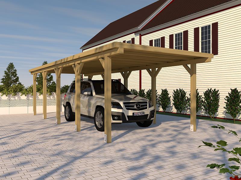 Carport Flachdachcarport SILVERSTONE XVIII 300 X 800 Cm